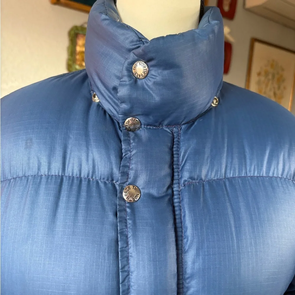 VTG The North Face Brown Label Down Puffer Jacket Blue Ripstop USA 70s/80s Men's
